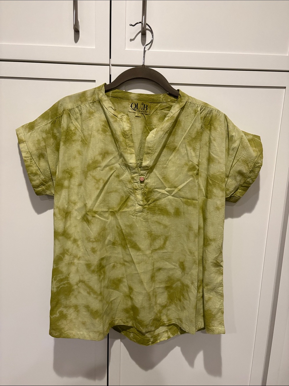 Ouib Green Tie-Dye Short Sleeve Top L